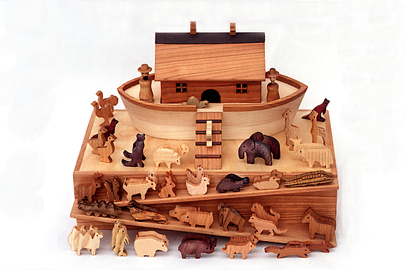 noah's ark wooden playset